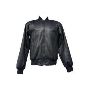 python leather jacket with bomber style