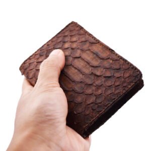 python microfold luxury slim wallet with refined hand stitching