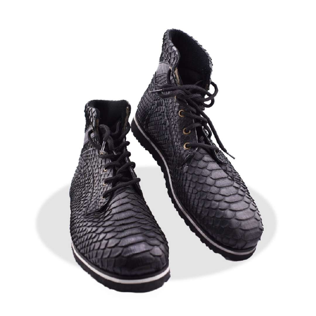 Luxury python sneaker boot