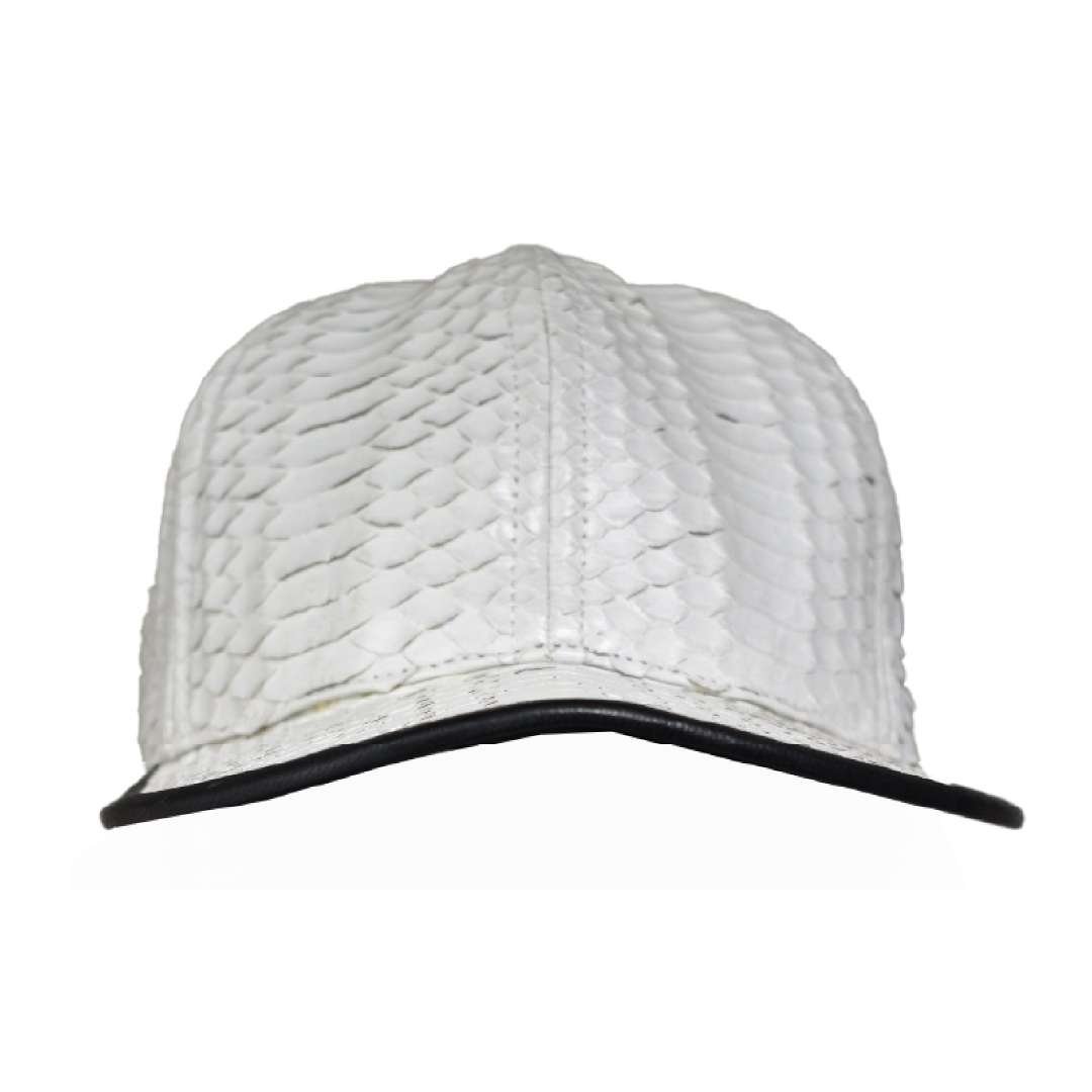 Luxury White Python skin cap