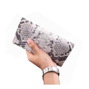 Luxury python zenith long wallet showcasing natural exotic scales