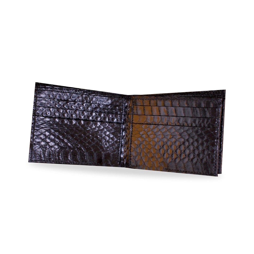 Authentic python bifold wallet middle flap style